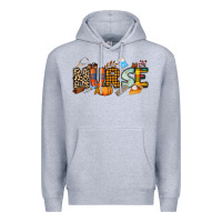 Heather Grey Fall Nurse Premium Hoodie - NancyCooperArtShop