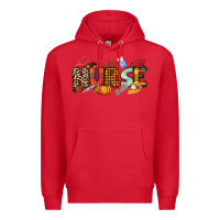 Red Fall Nurse Premium Hoodie - NancyCooperArtShop