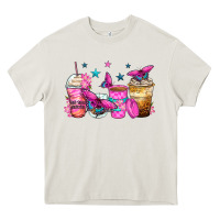 Cream antisocial butterfly coffee cups Heavy Core Tee - Zillion Design Studio