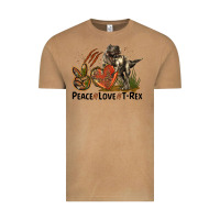Vintage Camel Western Peace Love T-Rex Vintage Tee - LillyAllenDesigns