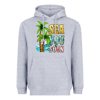 Heather Grey Sea you soon Heavyweight Hoodie - NancyCooperArtShop