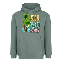Sage Sea you soon Heavyweight Hoodie - NancyCooperArtShop