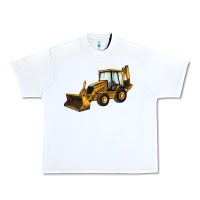 White Backhoe Loader Truck Urban Heavy Tee - LillyAllenDesigns