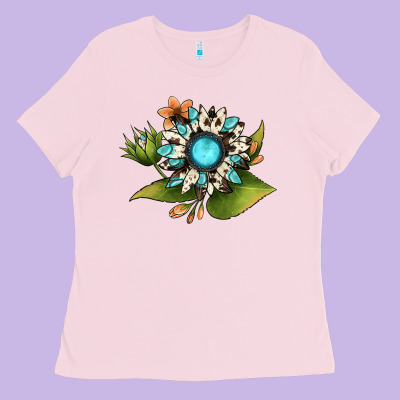 Gemstone Sunflower Ladies Tee Designed By Jahusdesignshop