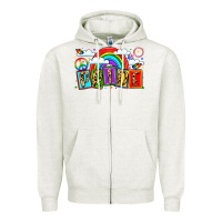 Oatmeal Heather pride Zipper Hoodie - LillyAllenDesigns