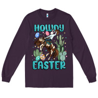 Plum howdy easter Long Sleeve Tee - MaliasSmallBusiness
