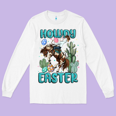 Howdy Easter Long Sleeve Tee Designed By Maliassmallbusiness