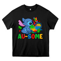 Black ausome stitch autism Heavy Core Tee - Zillion Design Studio