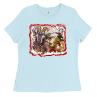 Baby Blue christmas goats Ladies Tee - RanaPortraitStore