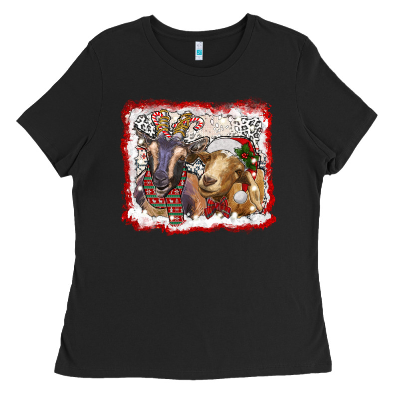 Christmas Goats Ladies Tee by RanaPortraitStore | Teevron