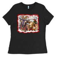Black christmas goats Ladies Tee - RanaPortraitStore