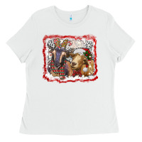 White christmas goats Ladies Tee - RanaPortraitStore