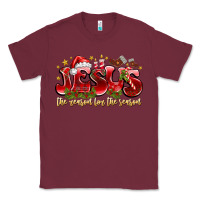 Burgundy Jesus The Reason For The Season Classic Tee - CowhideDigitalArt