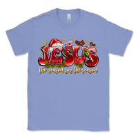 Colony Blue Jesus The Reason For The Season Classic Tee - CowhideDigitalArt