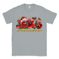 Heather Grey Jesus The Reason For The Season Classic Tee - CowhideDigitalArt