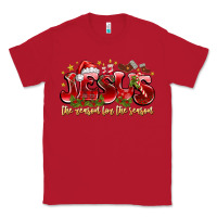 Red Jesus The Reason For The Season Classic Tee - CowhideDigitalArt