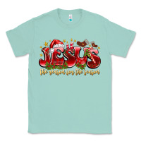 Seafoam Jesus The Reason For The Season Classic Tee - CowhideDigitalArt