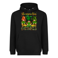 Black shamrockin with my gnomies Heavyweight Hoodie - NancyCooperArtShop