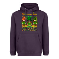 Plum shamrockin with my gnomies Heavyweight Hoodie - NancyCooperArtShop