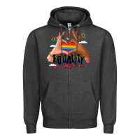 Charcoal Heather equality hurts no one lgbtq hands Zipper Hoodie - LillyAllenDesigns
