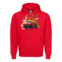 Red equality hurts no one lgbtq hands Zipper Hoodie - LillyAllenDesigns