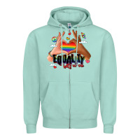 Seafoam equality hurts no one lgbtq hands Zipper Hoodie - LillyAllenDesigns