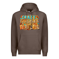 Coffee Crazy grateful and thankful Premium Hoodie - NancyCooperArtShop