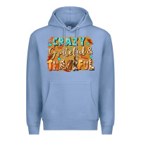 Colony Blue Crazy grateful and thankful Premium Hoodie - NancyCooperArtShop