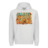 Dove Grey Crazy grateful and thankful Premium Hoodie - NancyCooperArtShop