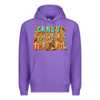 Purple Crazy grateful and thankful Premium Hoodie - NancyCooperArtShop