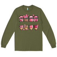Army Green custom name valentine's day school pencils Long Sleeve Tee - MaliasSmallBusiness