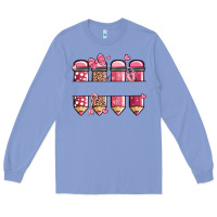 Colony Blue custom name valentine's day school pencils Long Sleeve Tee - MaliasSmallBusiness