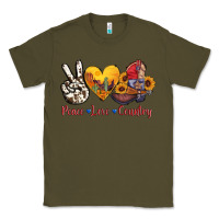 Army Green peace love country american texas flag boots Classic Tee - AdoDesignShop