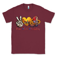 Burgundy peace love country american texas flag boots Classic Tee - AdoDesignShop