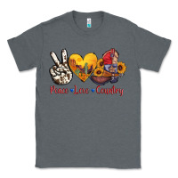 Charcoal Heather peace love country american texas flag boots Classic Tee - AdoDesignShop