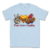 Dusty Blue peace love country american texas flag boots Classic Tee - AdoDesignShop