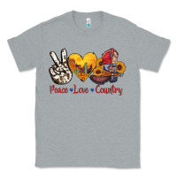 Heather Grey peace love country american texas flag boots Classic Tee - AdoDesignShop