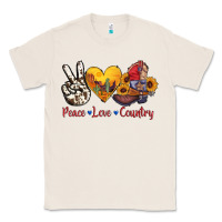 Natural peace love country american texas flag boots Classic Tee - AdoDesignShop
