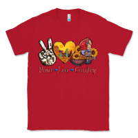 Red peace love country american texas flag boots Classic Tee - AdoDesignShop