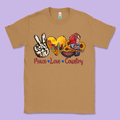 Peace Love Country American Texas Flag Boots Classic Tee Designed By Adodesignshop