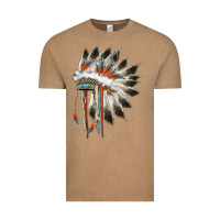 Vintage Coffee indian headress Vintage Tee - AdoDesignShop