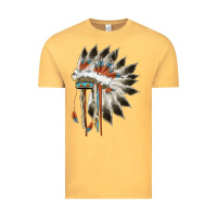 Vintage Mustard indian headress Vintage Tee - AdoDesignShop