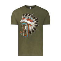 Vintage Olive indian headress Vintage Tee - AdoDesignShop