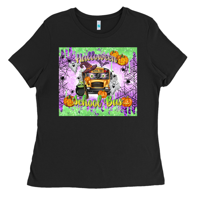 Halloween School Bus Ladies Tee by texasbilliewilder | Teevron
