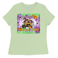 Matcha Halloween School Bus Ladies Tee - texasbilliewilder