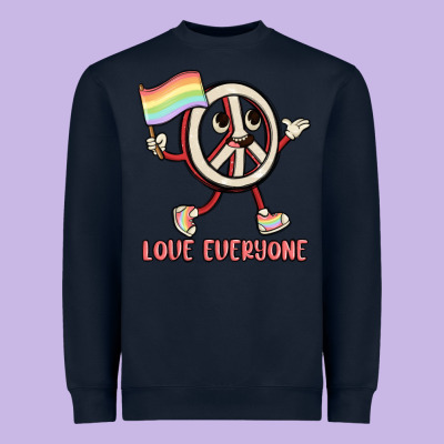 Love Everyone Heavyweight Sweatshirt Designed By Maliassmallbusiness