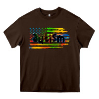 Chocolate Brown autism american flag Heavy Core Tee - Zillion Design Studio