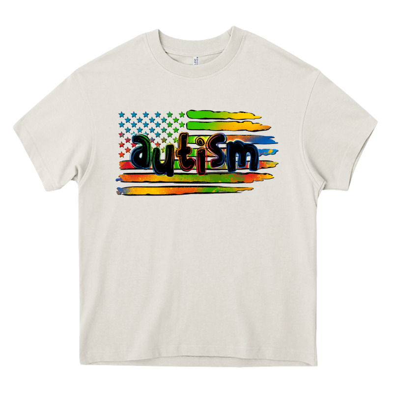 Autism American Flag Heavy Core Tee by Zillion Design Studio | Teevron