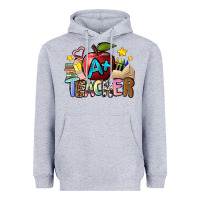 Heather Grey a teacher Heavyweight Hoodie - NancyCooperArtShop
