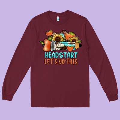Headstart Let's Do This Long Sleeve Tee Designed By Jahusdesignshop